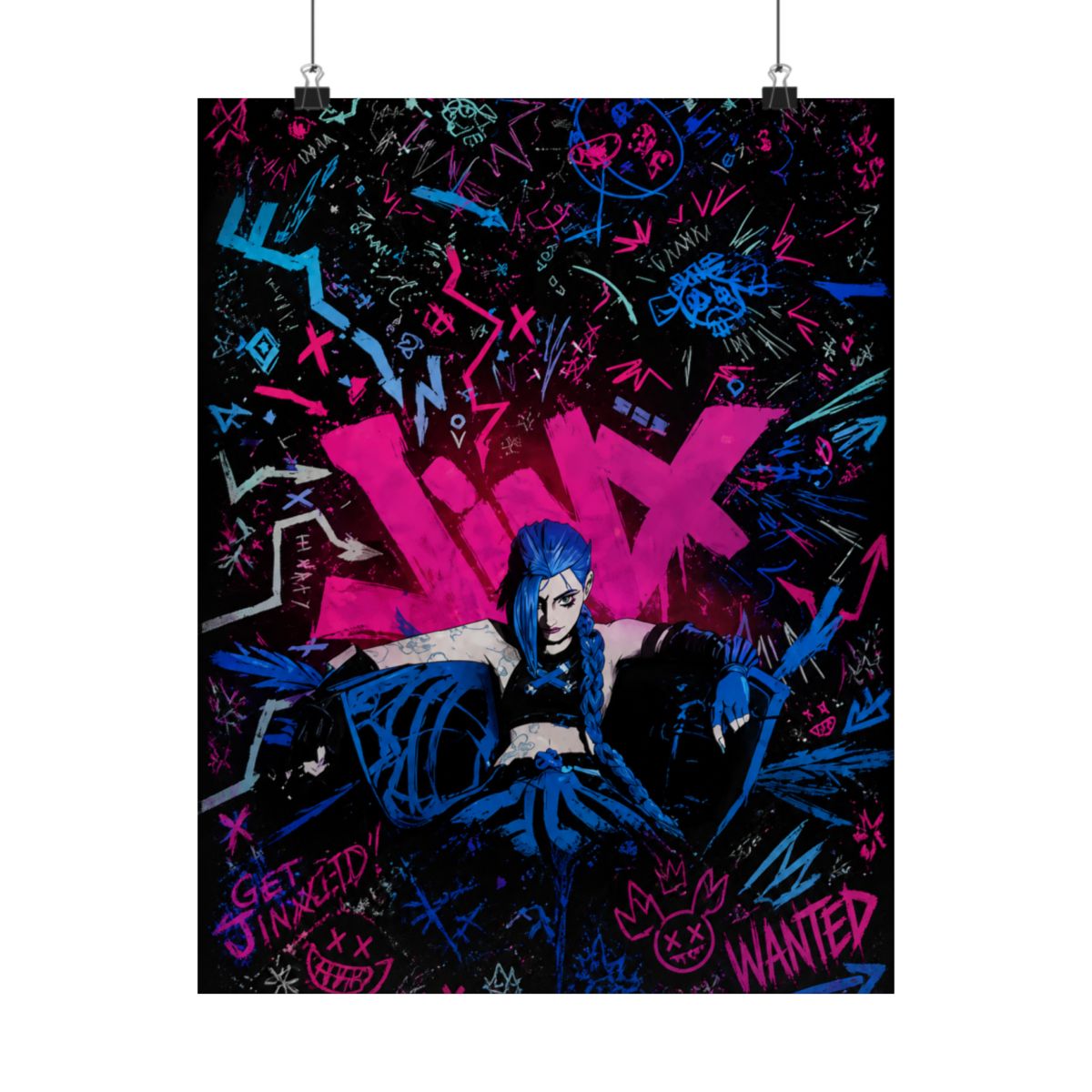 Arcane Jinx Graffiti Displate Metal Poster - alternate angle 1, merchandise