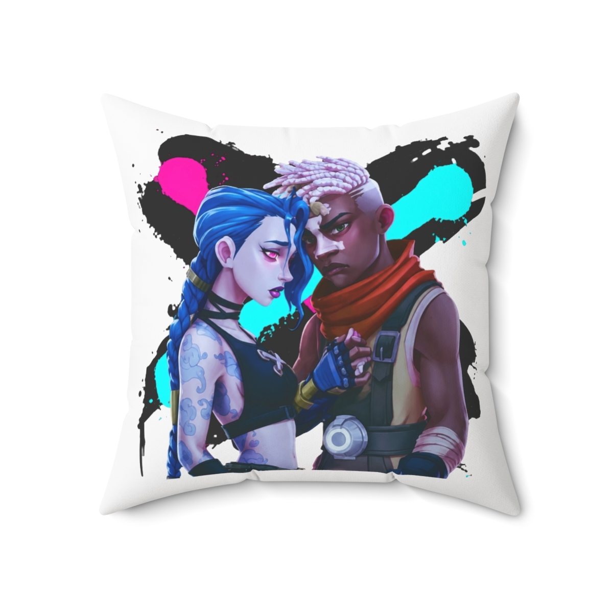 Jinx Ekko Arcane Movies Riot League Of Legends Throw Pillow - alternate angle 5, merchandise